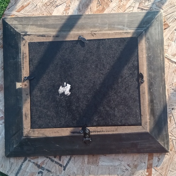 Wood Frame With Carved Trim Barnwood Look - Picture 7 of 12